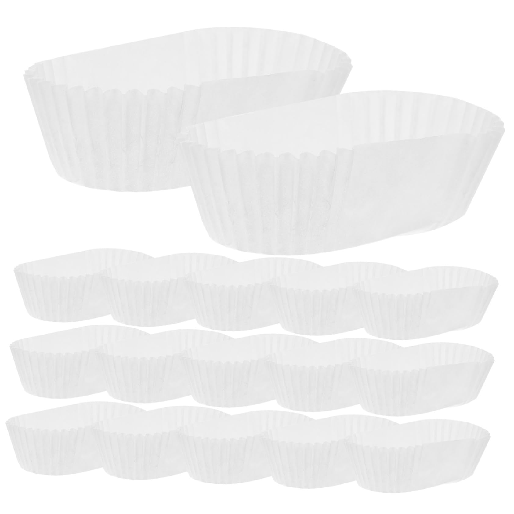 PRETYZOOM 4 Stück Backförmchen aus Papier Muffinförmchen luftdichter Cupcake-Behälter Ovales Papierbackboot hochzeitsdeko hochzeitsdeco Ovaler Kuchen-Pappbecher brot papier fach Weiß