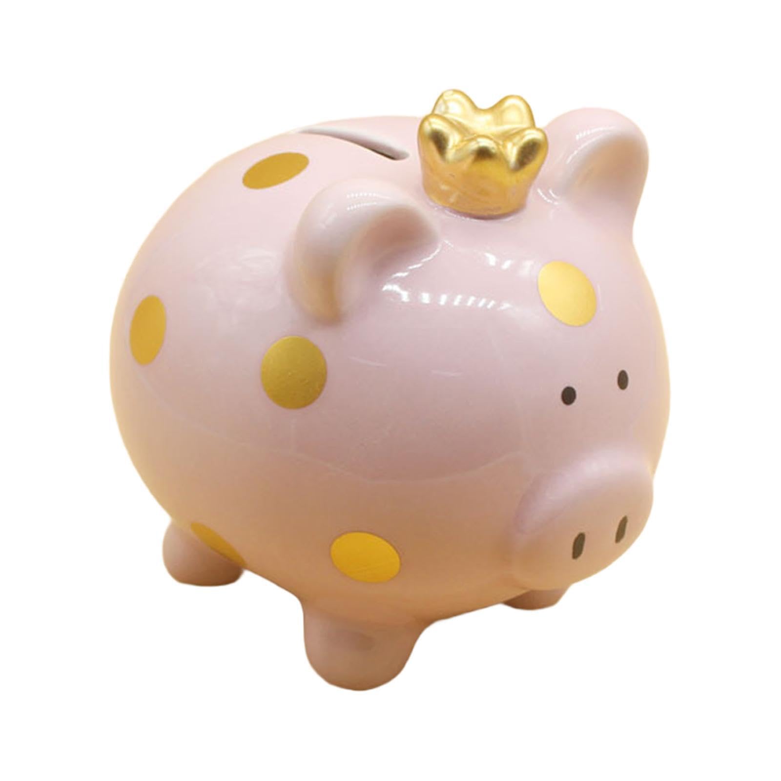 TWISAXC Lovely Pig Statue Sculpture Figurine Ceramic Money Saving Box Bedroom Office Decor And There Is Outlet At Bottom For Easy Removal Of Money. Pig Piggy, Pink, 11.8x14x13.2cm