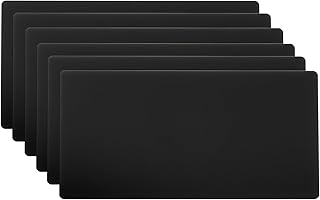 PATIKIL 4x2 Inch Anodized Aluminum Sheet Metal, 6 Pack Self Adhesive Laser Plates Engraving Blanks 1MM Thin for Crafting DIY House, Black