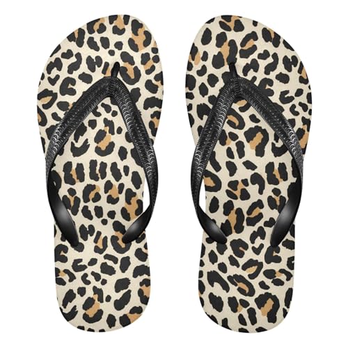 Leopard Brown Flip Flop Beach Summer Casual Sandal for Women & Men Shower Shoes 20861797