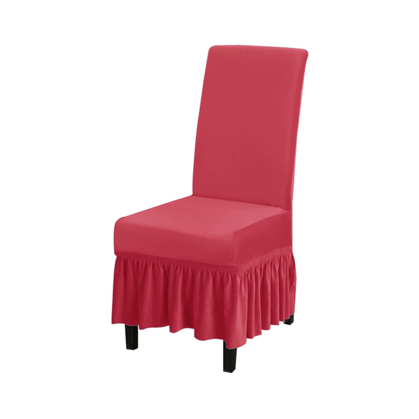 Set Di 2 Coprisedia In Velluto Rosso Con Schienale Alato - Elastici E Antiscivolo - Per Sede Da Pranzo E Soggiorno