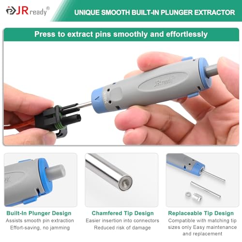 Image of JRready Upgraded Pin Removal Tool Kit for Weather Pack&Metri-Pack Series Connector Terminals Extraction and Depinning Tool with DRK 785084 AMP 1.5mm Removal Tool JRconDRK15A03-01