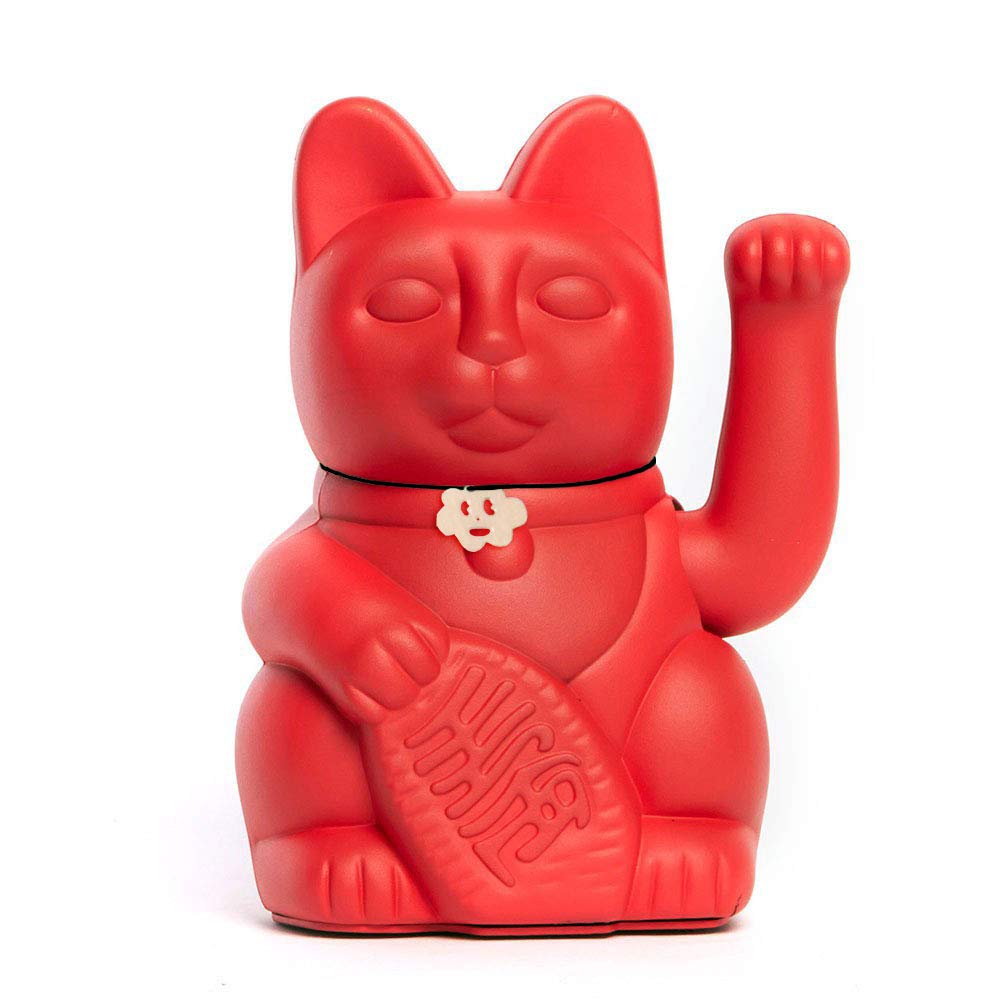 Gato de la Suerte Maneki Neko Lucky Cat con Pata Derecha en Movimiento Figura Decorativa Japonesa Original Pintada a Mano para Casa Negocio Oficina Entrada Regalo Amuleto AGUAMARINA M (10x6x15cm) — view 19