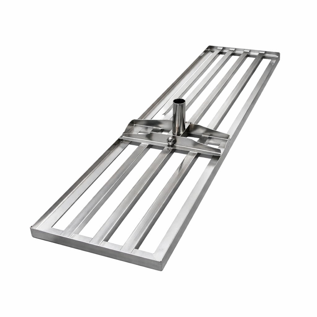Triple XL Rasenrakel 118 x 30 cm aus Carbonstahl – Profi Leveling Rake ohne Stiel – Flächenebner für große Rasenflächen – 3,4 kg – Ø 22 mm Stielaufnahme