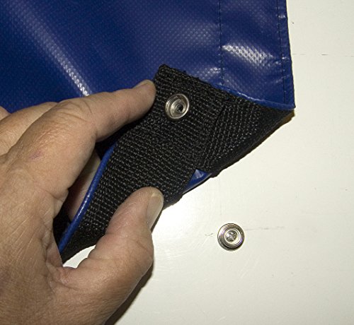 Hatch Cover, Blue, Heavy Duty Vinyl 2' X 2' with Snaps Installed & (8) Screw Studs