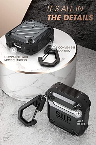 Supcase Unicorn Beetle Pro Series Case Designed For Airpods 1 & 2, Full-Body Rugged Protective Case With Carabiner For Apple Airpods 1St & 2Nd (Black) #TOP4