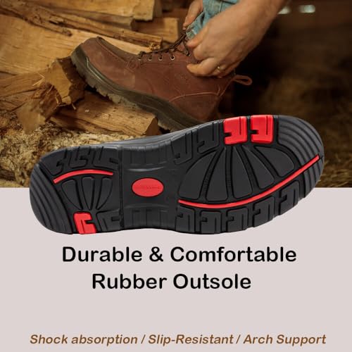 ROCKROOSTER ZUMBRO Work Boots for Men, 6 Inch Soft Toe Comfortable Durable Electrician Work Boot(AK371)3