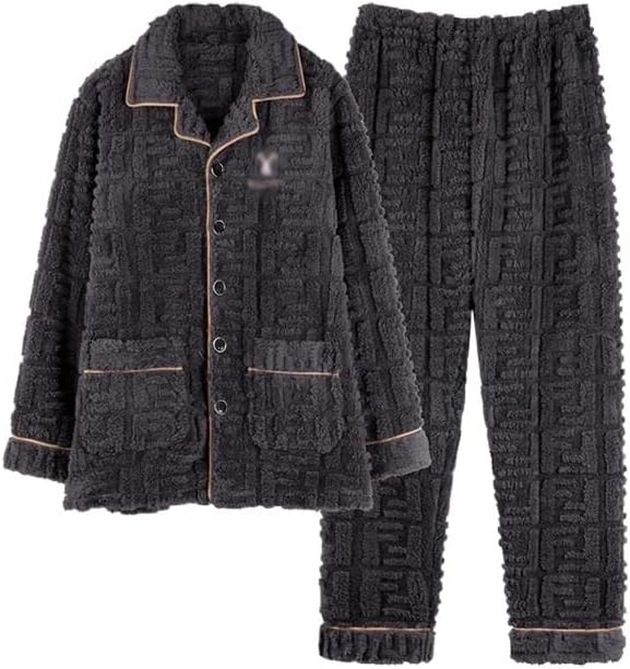 Coral Velvet Pajamas Male Winter Thickened Men's Autumn And Flannel Can Be Worn Outside The Home Clothes