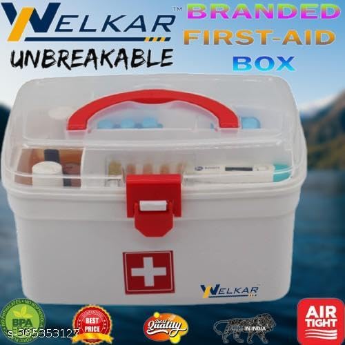 Image of First Aid Box,Medicine Storage Box,Medicine Box, Multi Utility Storage with Handle|| Unbreakable Material| Detachable Tray | Emergency Cabinet nizer |Medicine nizer (17 -P2334)