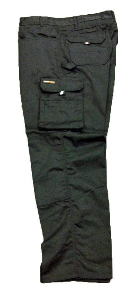 Pretty T Things Cargo Combat TUFF Stuff Work Trouser Tough Knee PAD Trousers Heavy Duty in Navy and Black Colours (36'', Black)