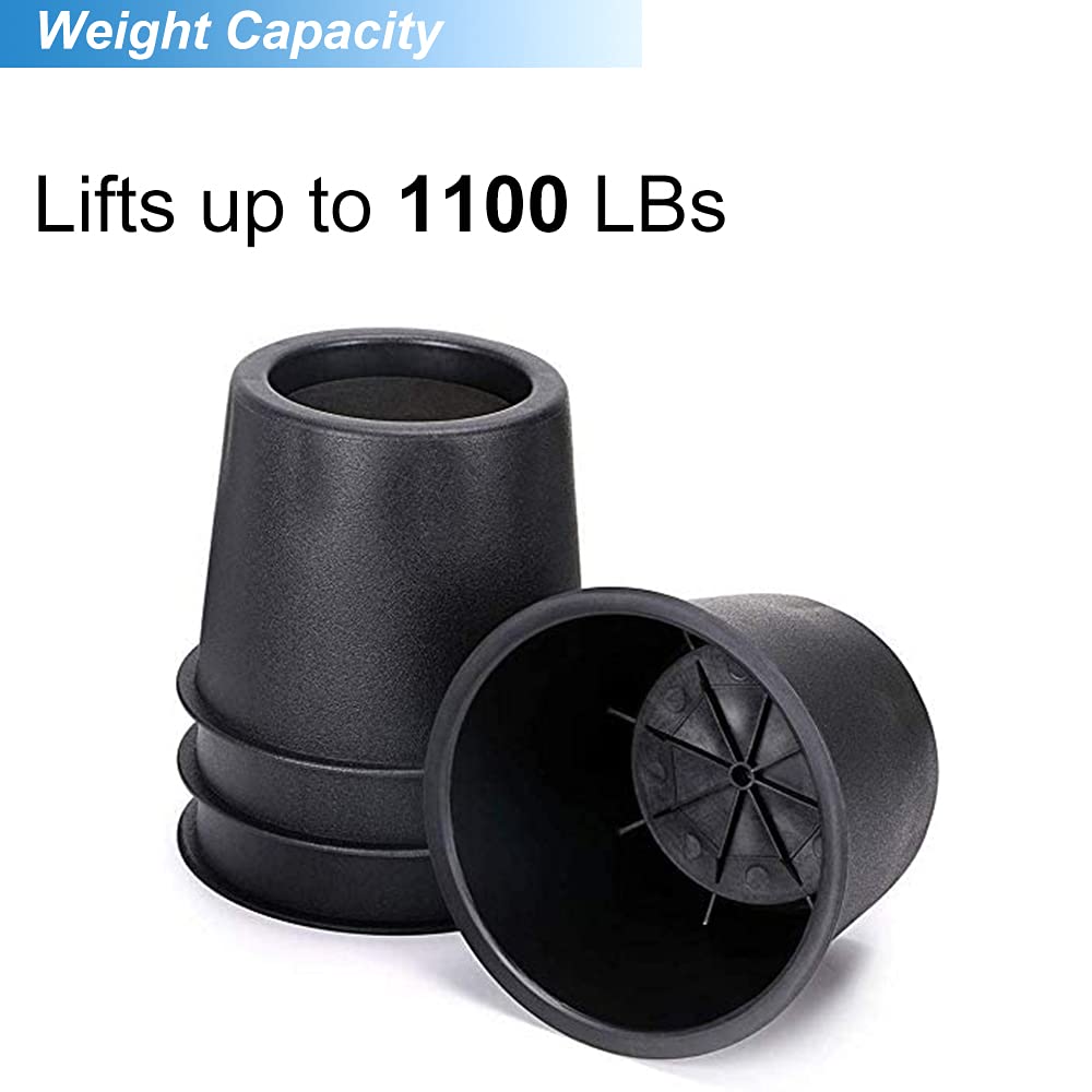 Tcatec Bed Risers 4 inch Round Heavy Duty Stackable Furniture Raiser