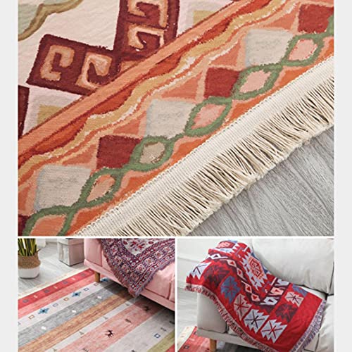 Tapis ethnique rétro lavable et antidérapant grand format - 2