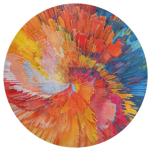 Tapis rond 80 cm coloré pour une chambre cocooning et un salon moderne
