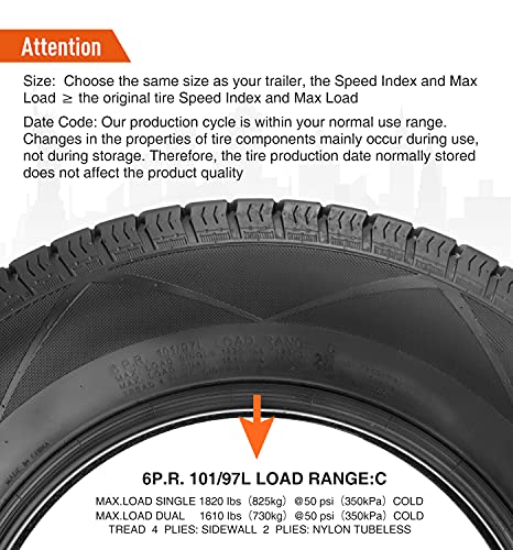 Halberd Premium New Trailer Tires St205/75D15, 6Pr Load Range C, 15In Fuel-Saving Designed Trailer Tires 205 75 15 For Travel/Camper/Landscape/Cargo/Utility/Boat/Horse/Farm/Hauler Trailer(Pack Of 4) #TOP5