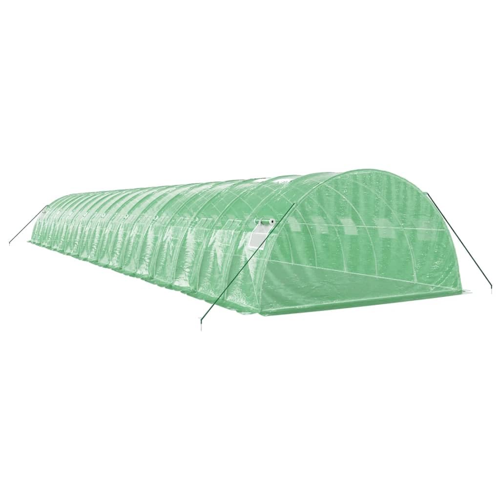 Invernadero con estructura de acero y cubierta de polietileno, 72 m², 18 x 4 x 2 m, túnel de lámina para jardín, casa de cultivo, cobertizo de cultivo, protección contra las heladas y la