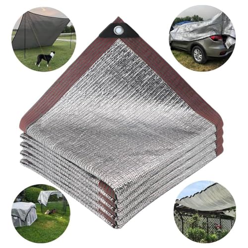 Hagelschutznetz für Auto, Schattiernetz aus perforiertem Aluminium, 6 x 4 m, Schattennetz für Hunde, UV-Schutz, geeignet für Auto, SUV, Wohnwagen, Straße, Camping