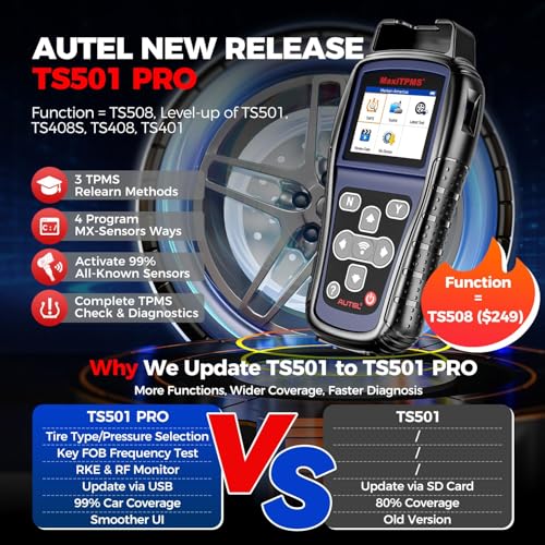 Programmation TPMS Autel TS501 Pro avec réapprentissage OBD2 actif - 2