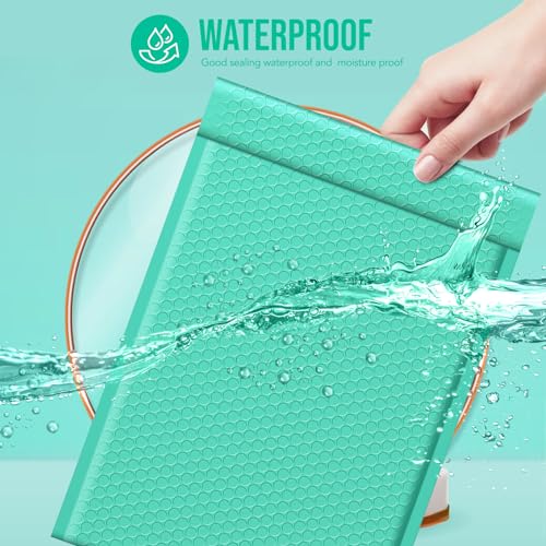 Image of Fuxury Bubble Mailers 10.5x16 Inch 40 Pack Self Seal Padded Envelopes | Large Shipping Envelope,Usable Size 10.5x15 inch,Padded Mailers,waterproof,Teal,#5,ideal for clothing,book and small business