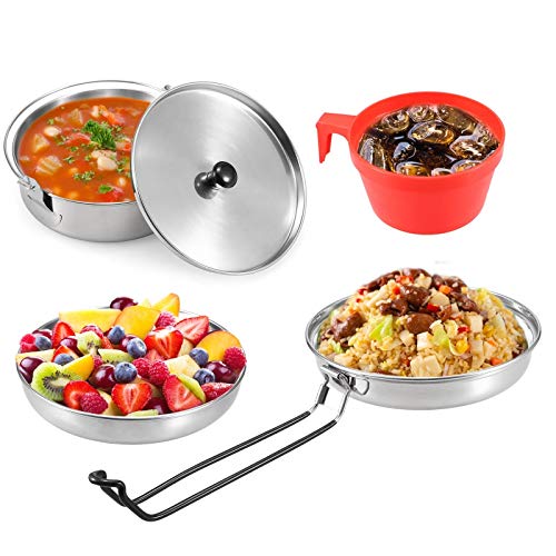 Popote de camping avec casserole, poêle et tasse | Set de cuisine pour randonnée - 4