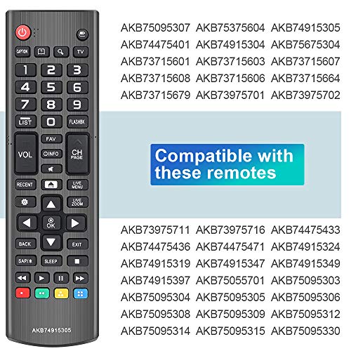 Image of Gvirtue AKB74915305 Remote Control for LG TV 70UH6350 65UH6550 65UH615A 65UH6150 60UH7500 60UH6550 60UH6150 58UH6300 55UH6550 55UH6150 55UH6090 50UH6300 49UH6500 49UH6100 49UH6090 43UH6100