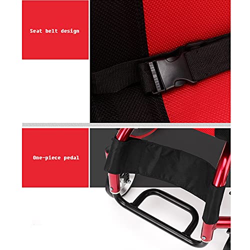 Wynwj Elderly Wheelchair Sport Adult Manual Self Propelled Lightweight Foldable Aluminium Advanced Shock Absorption Bump Uncomfortable Be Applicable Children Cerebral Palsy All Terrain/Black Re #TOP4