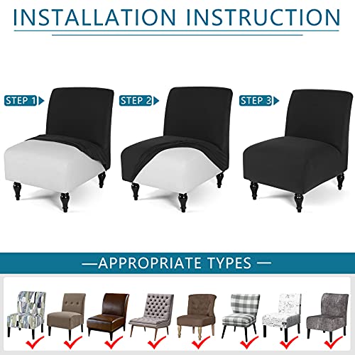 Liykimt-Armless-Accent-Chair-Cover-SlipcoverSlipper-Chair-Stretch-Spandex-Removable-for-Armless-Chair-Furniture-Protector-Covers-for-Living-Dining-Room-Hotel-Black-2 Liykimt Armless Accent Chair Cover SlipcoverSlipper Chair Stretch Spandex Removable for Armless Chair Furniture Protector Covers for Living Dining Room Hotel Black 2