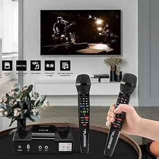 The Platinum Cello 2 Karaoke Machine for TV, Adults and Kids, Huge Song Library 23000+ Mixed Language Indian, English and Filipino etc. Songs MV, 2 Upgraded Karaoke Wireless Microphones with Songbook