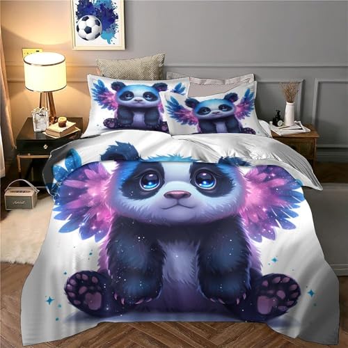 Housse de couette panda imprimé en 3D super douce à fermeture éclair
