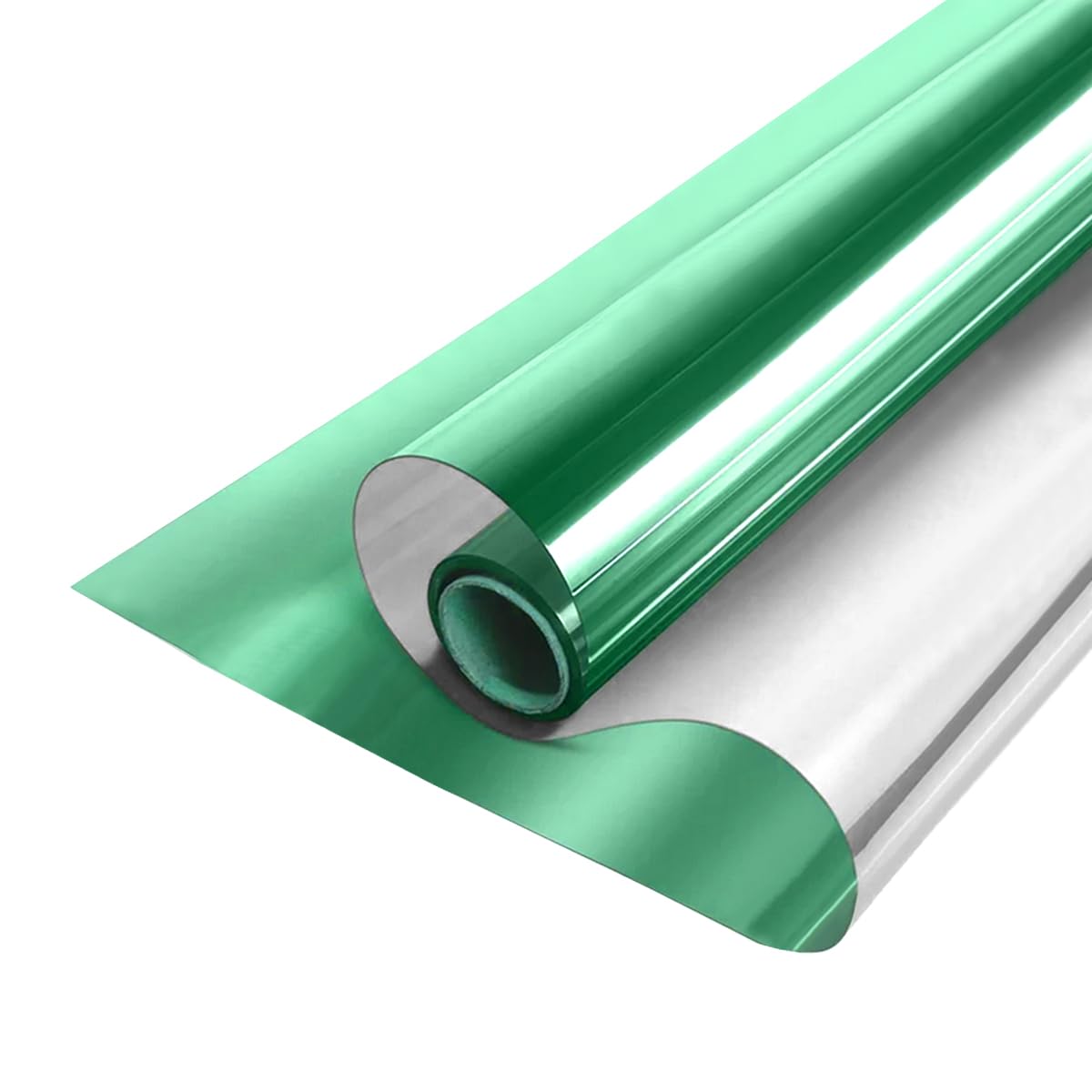 MOCNT Window Tint Film One Way Mirror Film Reflective Glass Tint Privacy Film Heat Insulation Sun Block Sticker Solar Protection Glass Film Green Silver 80cmX300cm — image 1