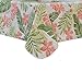Elrene Home Fashions Vinyl Tablecloth with Polyester Flannel Backing Tropical Leaf Easy Care Spillproof, 60 in x 120 in, Green