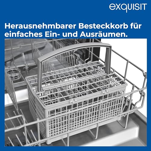Exquisit START Einbaugeschirrspüler 60 cm, vollintegriert, 12 Maßgedecke, 11 Liter, Startzeitvorwahl, 4 Spülprogramme, ECO, EGSP56012-E-030E silber