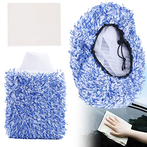 Gant de toilette - Housse de brosse - Housse de toilette pour voiture - Sans rayures - Pour lavage de voiture - Entretien en douceur - Système de lavage Cover