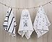 Flour Sack Kitchen Dish Towels Set 100% Cotton, Anchor and Stripe Nautical Decorative Prints, Decorative Tea Towels, Quote Kitchen Towels, Low Lint and Absorbent, 3 Pack, 28 in x 29 in