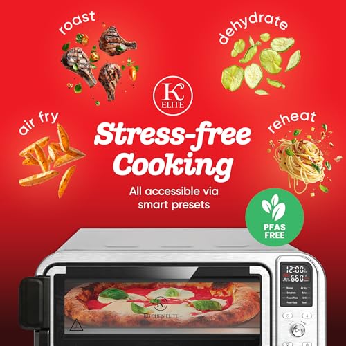 Kitchen Elite 8 in 1 Digital Toaster Oven Air Fryer Combo with Touch Panel and 12 Inch Pizza Capacity, Stainless Steel, Silver by Kitchen Elite - Image 5