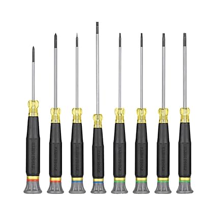 Klein Tools 85617 Mini Precision Screwdriver Set, Slotted, Phillips, TORX, Cushion-Grip Handles, Ideal for Terminal Blocks, Electronics
