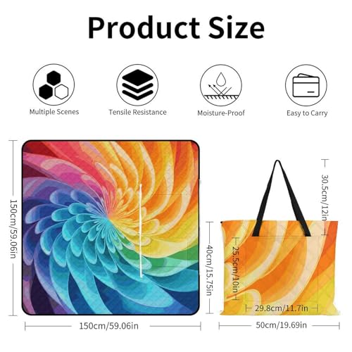 Nappe de pique-nique XXL imperméable et tapis extérieur de plage isolant de voyage - 4