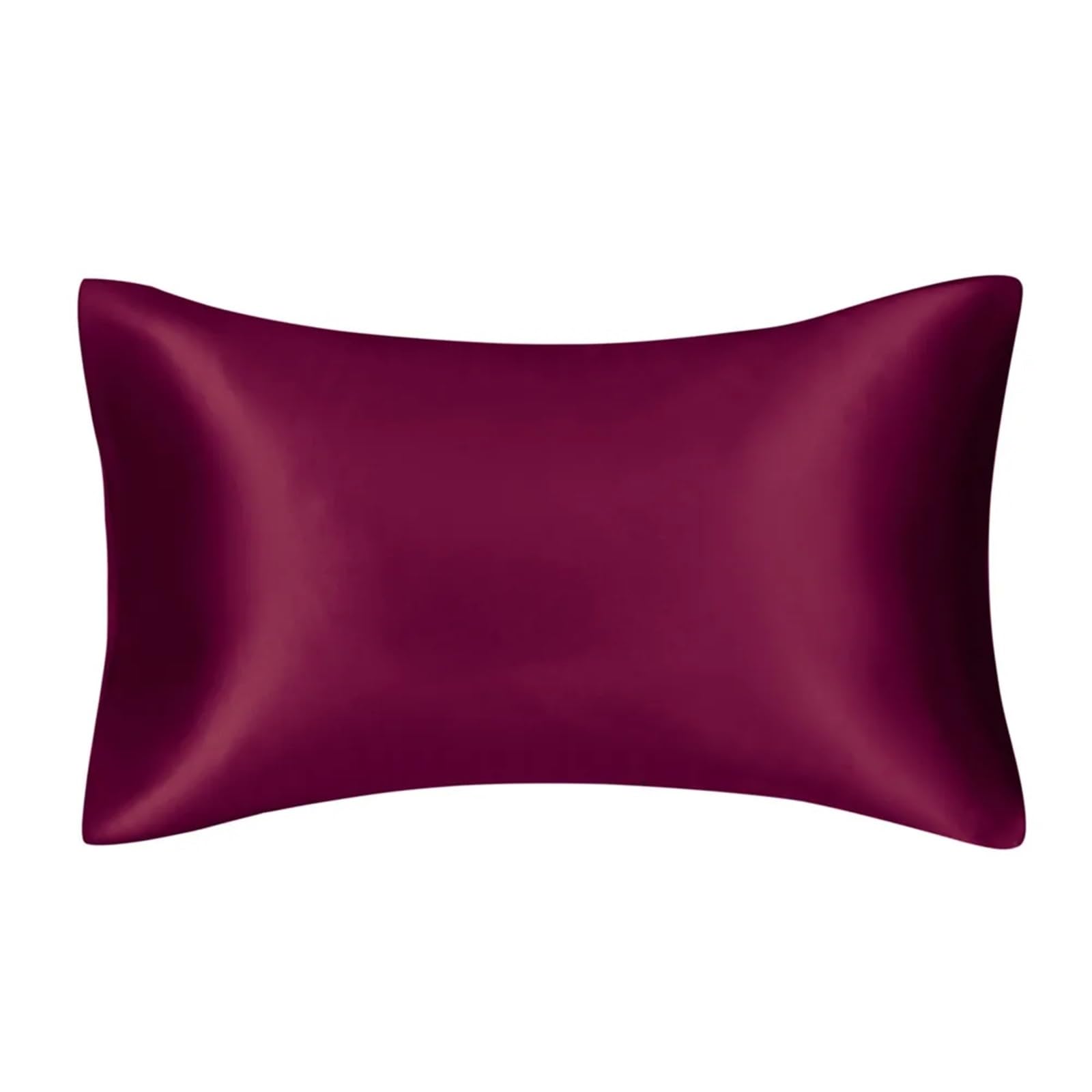 LYHYDMA Silk Pillowcase 12 Colors Silky Satin Pillow Case For Hair and Skin Envelope Closure Pillow Cover Queen King Pillowcase(Burgundy)