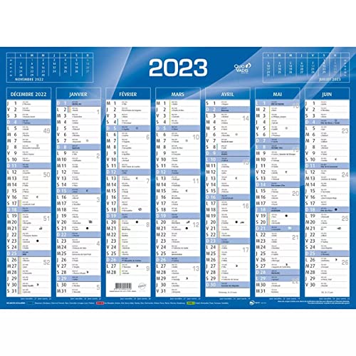 QUO VADIS Calendrier de Banque Bleu 27x21cm 2020