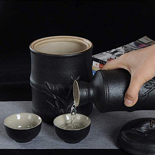 Juego de sake de cerámica esmaltada con diseño de bambú ideal para regalar 8