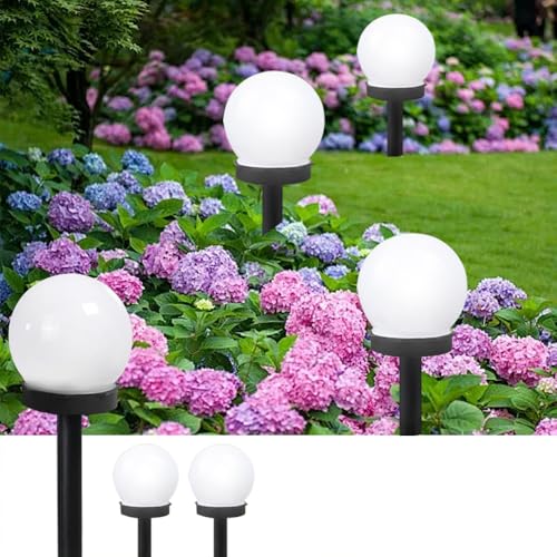 YZYOE 3 paquets de lampes à boule solaire LED, lampes de sol décoratives cour extérieure, lampe paysage jardin imperméable au crépuscule sans fil à...