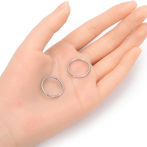 Vista 6 de Adabele SJF76-30 - 20 anillos divididos de acero inoxidable quirúrgico de grado 304 de 1.181 in (calibre 0.071 in/13) para manualidades de joyería