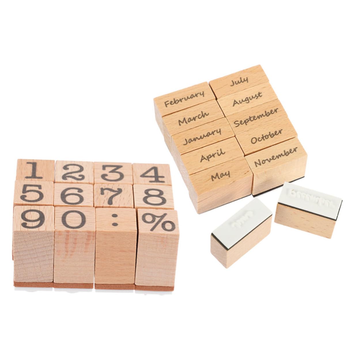 SHINEOFI 6 Juegos diario sello de bricolaje sello del planificador sellos de diario fecha sellos de números tallados decorativos para álbumes de recortes accesorio artesanal caucho
