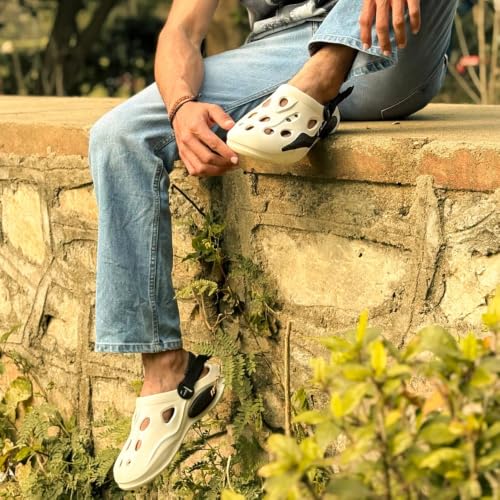 Image of Kickonn Men's Clogs - Slip-On Indoor /Outdoor Clog Shoes with Arch Support, Non-Slip Sole & Cushioned Footbed - Comfortable House, Work, Travel Footwear for Men