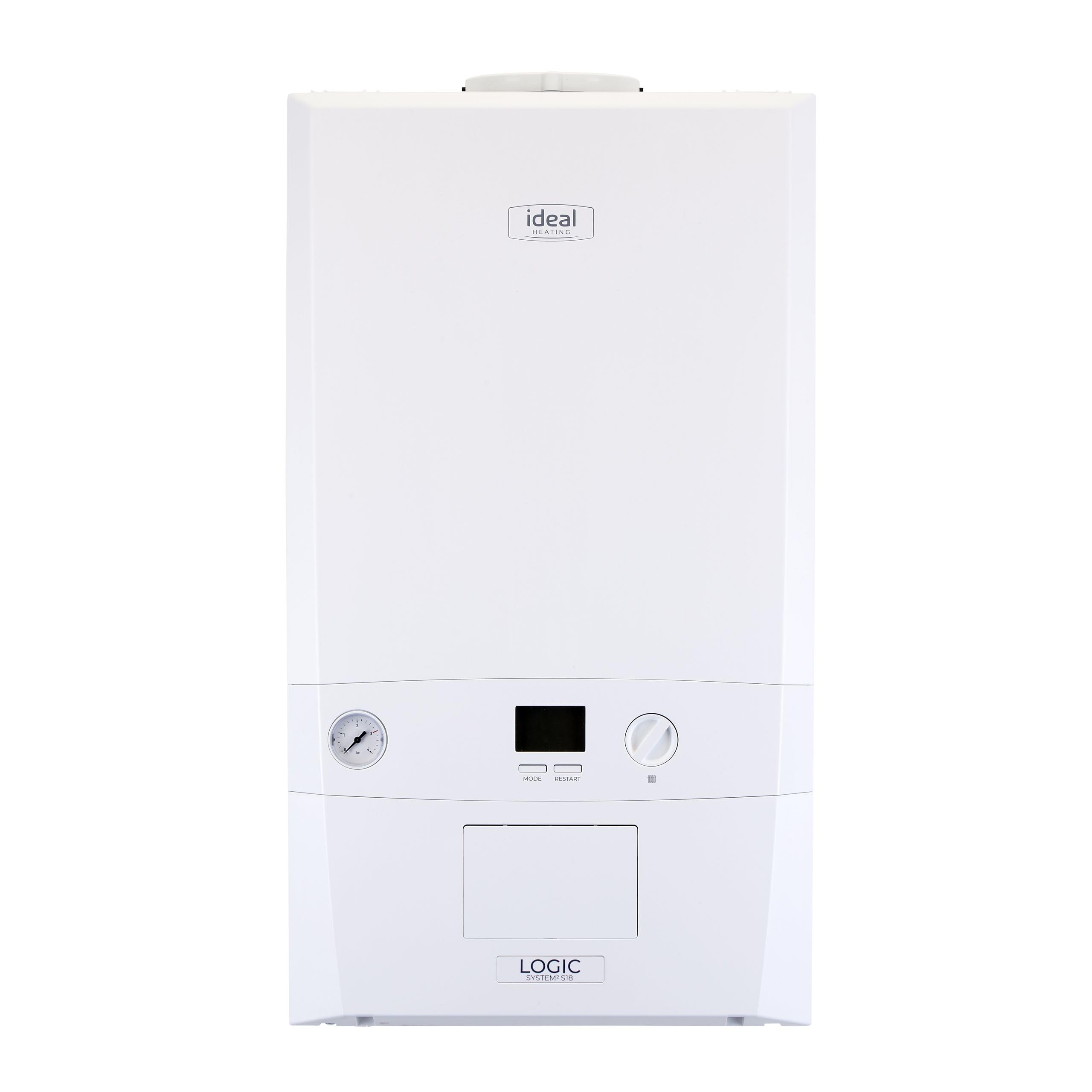 Ideal Heating White Logic System 2 S24 Regular Boiler, 24.2 Kw, High Resolution Display, A-Rated, Compact Design