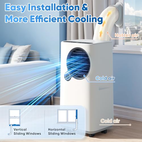 Portable Air Conditioners, 16000 BTU 6-in-1 Cooling, Dehumidifier & Fan, Ultra Quiet with 24H Smart Timer, Auto Shut-Off & Child Lock for Home/Bedroom/Office - Image 6