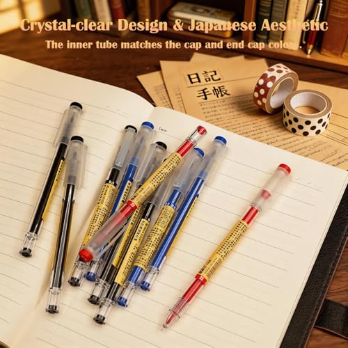 Bolígrafos gel japoneses con tapa, punto extra fino 0.35mm x12 miniatura 2