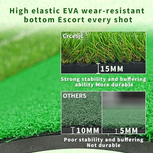 Golf Hitting Mat Set, New Upgrade Thickening 5x4ft,Practice Indoor &Outdoor with Dual Turf,Auxiliary Line Teaching,Golf Training Mat for Backyard Driving Chipping Swing,Golf Gift - Image 5