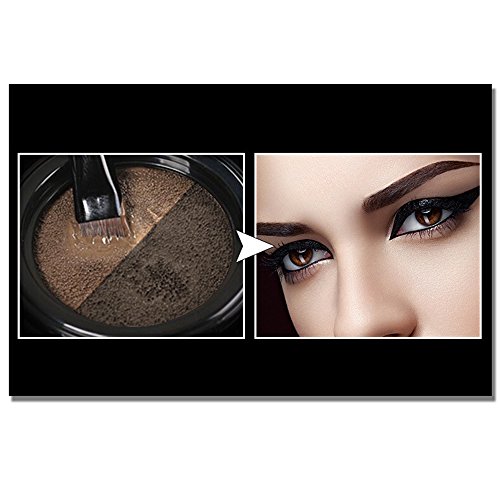2 Colors Waterproof Eyebrow Cream Powder Makeup - Dark Brow Set