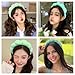 AOENJIE Spa Headbands for Washing Face or Makeup, Sponge Bubble Skincare Headbands, Puffy Terry Cloth Hairband for Women, Skin Care Makeup Headwear Hair Accessories for Girls (Green)