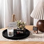 Round Bathroom Tray Silicone Kitchen Counter Decor Vanity Organizer Decorative Coffee Table Tray for Perfume, Candle, Soap Dish, 9 Inch, Black - Image 5